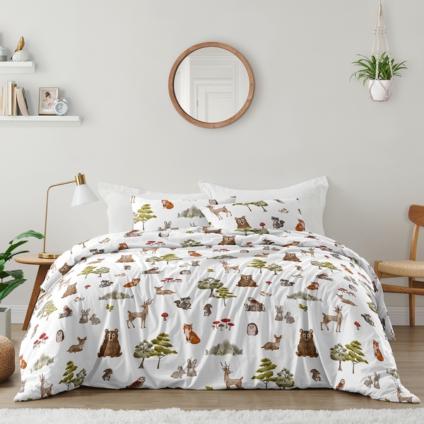 Watercolor Woodland Forest Animals Collection Full/Queen Bedding