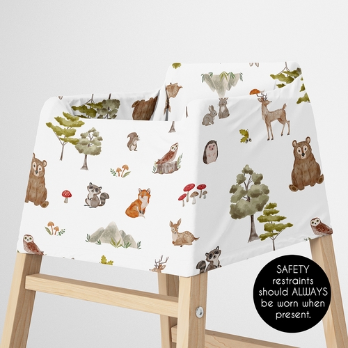 Watercolor Woodland Forest Animals Collection Multi Use Baby Car Seat and Nursing Cover - alt image 4