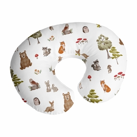 Watercolor Woodland Forest Animals Collection Nursing Breastfeeding Pillow Cover