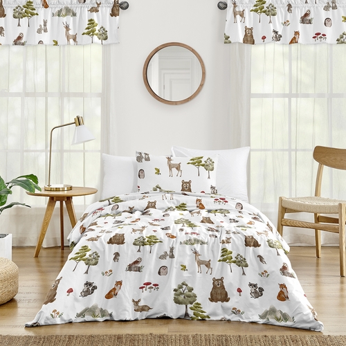Watercolor Woodland Forest Animals Collection Twin Bedding