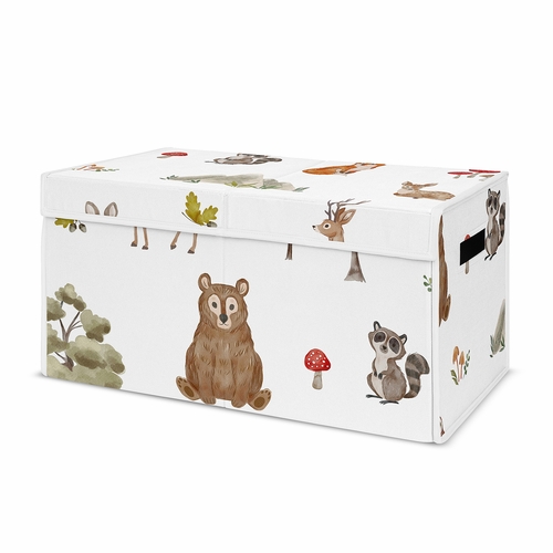 Watercolor Woodland Forest Animals Fabric Toy Bin Storage