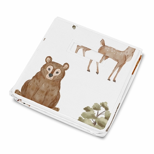 Watercolor Woodland Forest Animals Fabric Toy Bin Storage - alt image 3