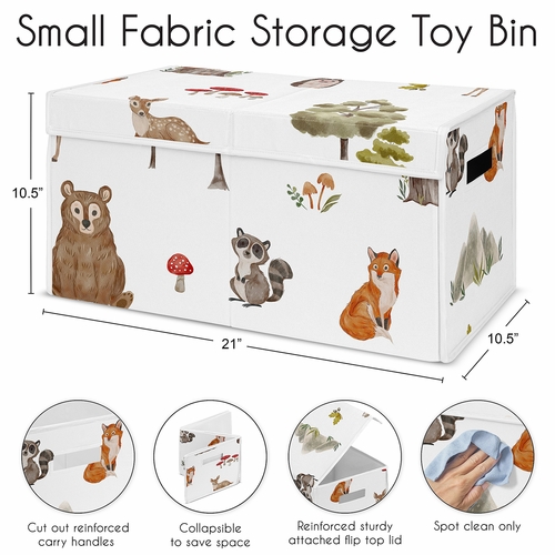 Watercolor Woodland Forest Animals Fabric Toy Bin Storage - alt image 5