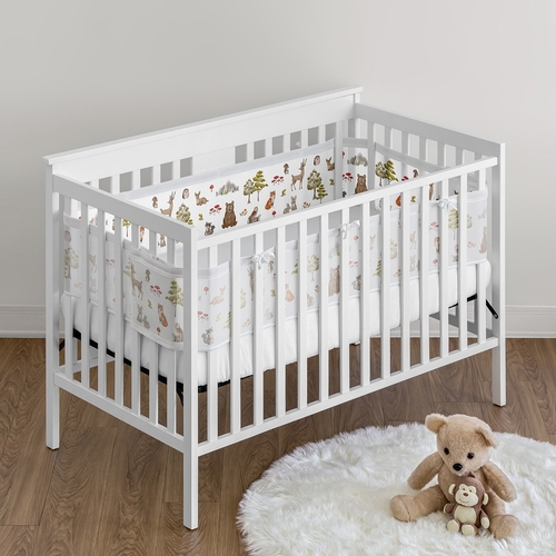 Watercolor Woodland Forest Animals Sweet Jojo Designs + BreathableBaby Breathable Mesh Crib Liner - alt image 1