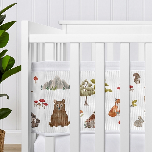 Watercolor Woodland Forest Animals Sweet Jojo Designs + BreathableBaby Breathable Mini Mesh Crib Liner Anti Bumper Pad - alt image 2