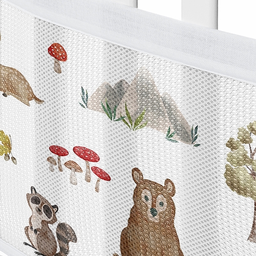 Watercolor Woodland Forest Animals Sweet Jojo Designs + BreathableBaby Breathable Mini Mesh Crib Liner Anti Bumper Pad - alt image 4