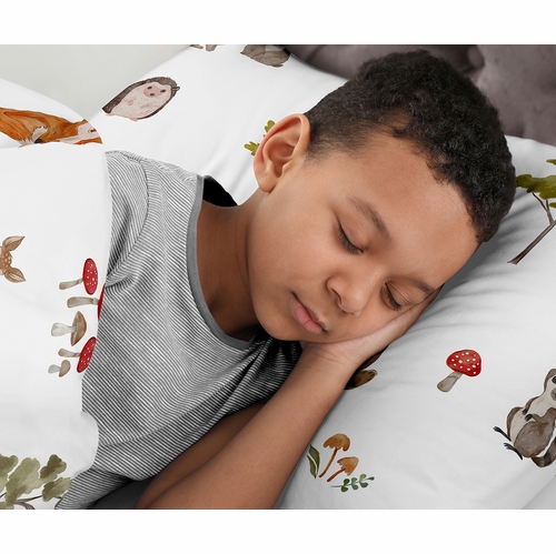 Watercolor Woodland Forest Animals Twin Sheet Set - alt image 2