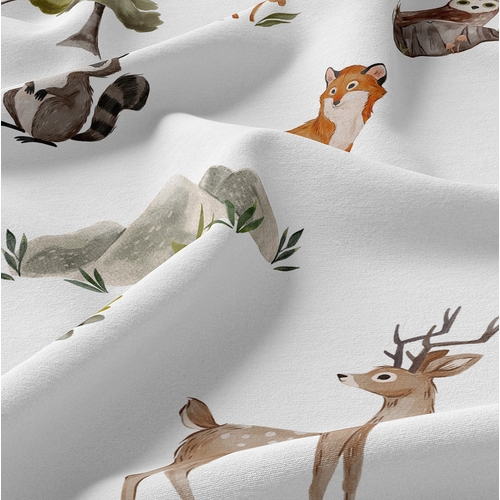 Watercolor Woodland Forest Animals Twin Sheet Set - alt image 3