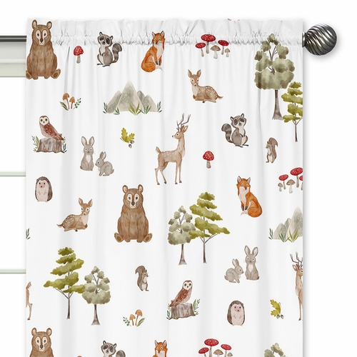 Watercolor Woodland Forest Animals Window Panels - Set of 2 - alt image 2