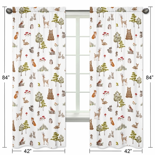 Watercolor Woodland Forest Animals Window Panels - Set of 2 - alt image 4