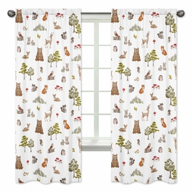 Watercolor Woodland Forest Animals Window Panels - Set of 2