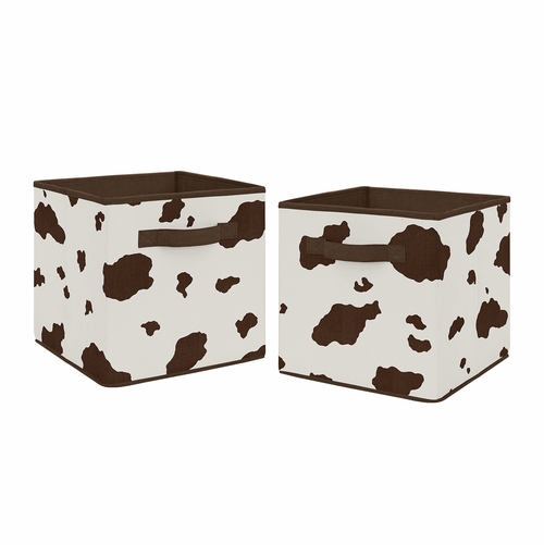 Western Cowgirl Collection Cow Print Foldable Fabric Storage Bins