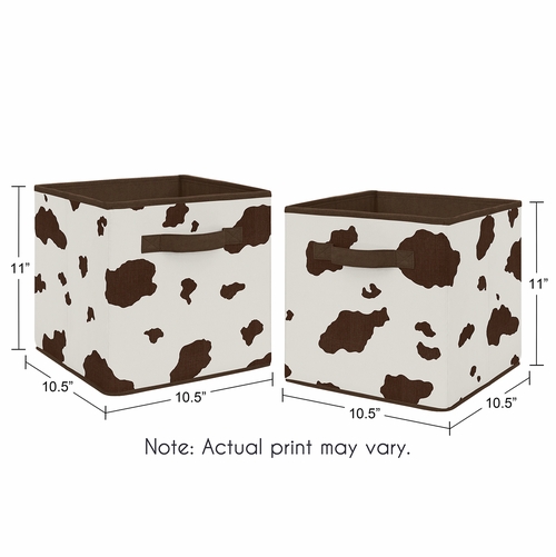 Western Cowgirl Collection Cow Print Foldable Fabric Storage Bins - alt image 2