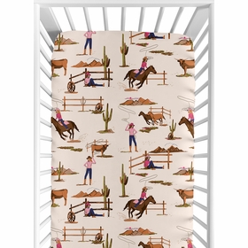 Western Cowgirl Collection Crib Sheet