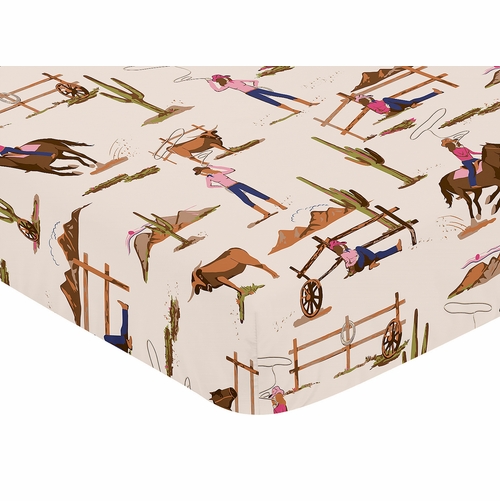 Western Cowgirl Collection Crib Sheet - alt image 2