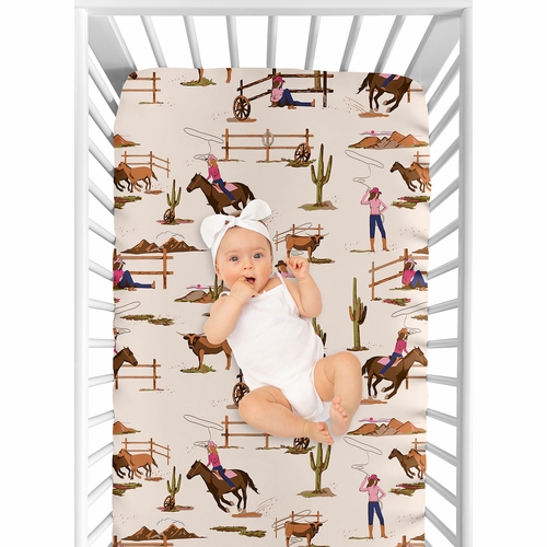 Western Cowgirl Collection Crib Sheet - alt image 3