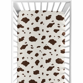 Western Cowgirl Collection Crib Sheet - Cow Print