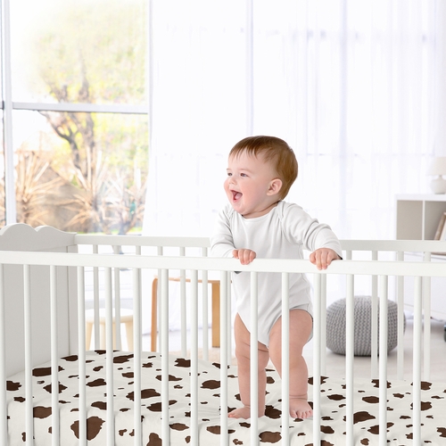 Western Cowgirl Collection Crib Sheet - Cow Print - alt image 1