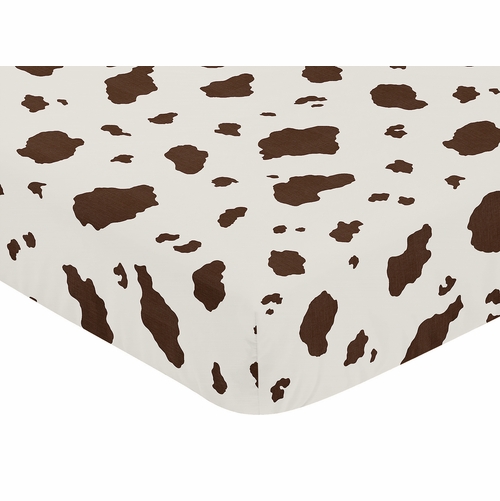 Western Cowgirl Collection Crib Sheet - Cow Print - alt image 2