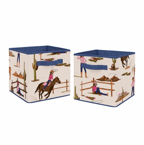 Western Cowgirl Collection Foldable Fabric Storage Bins
