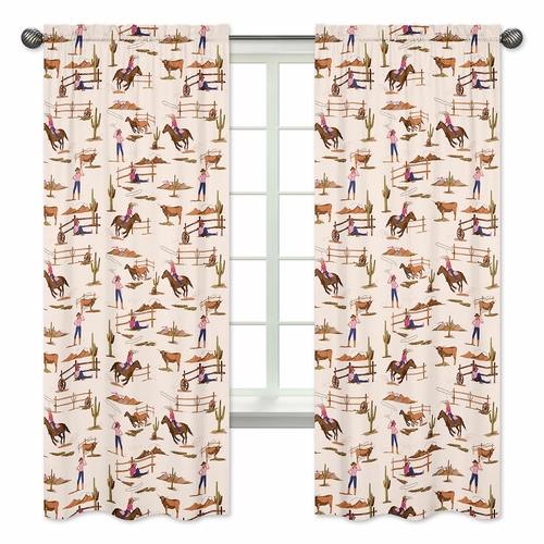Western Cowgirl Collection Window Panels - Set of 2