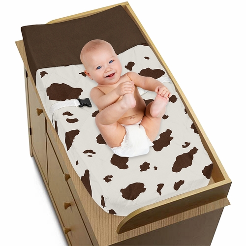 Western Cowgirl Cow Print Collection Changing Pad Cover - alt image 2