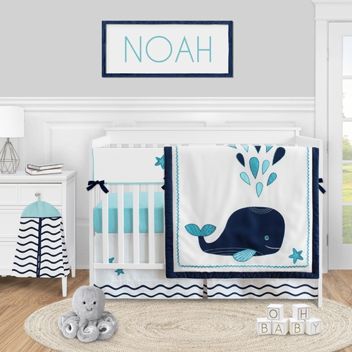 Whale Collection 5 Piece Crib Bedding