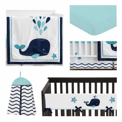 Whale Collection 5 Piece Crib Bedding - alt image 1