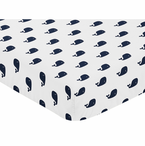 Whale Collection Crib Sheet - Mini Whale Print - alt image 2