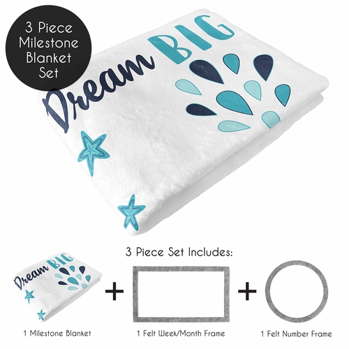 Whale Collection Monthly Milestone Baby Blanket - alt image 1