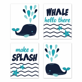 Whale Collection Wall Art Prints - Set of 4