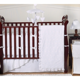 White Eyelet 9 Piece Crib Bedding Collection