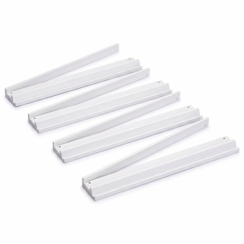 White Wooden Mahjong Racks with Pushers (17in.) & Travel Bag - Set of 4