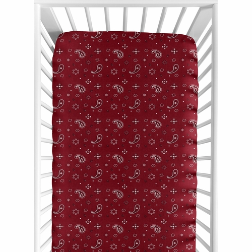 Wild West Collection 2 Pack Crib Sheets - Cow Print and Bandana Print - alt image 2