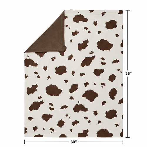 Wild West Collection Baby Blanket - Cow Print - alt image 3