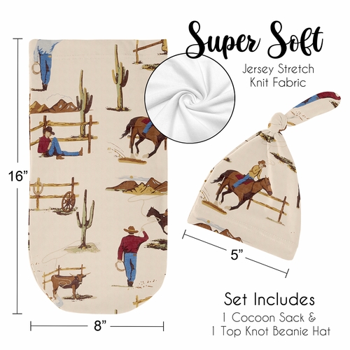 Wild West Collection Baby Cocoon and Beanie Hat - 2 Piece Set - alt image 4