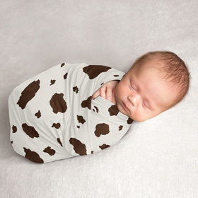 Wild West Collection Baby Swaddle Blanket - Cow Print