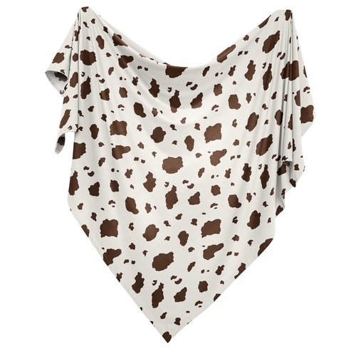 Wild West Collection Baby Swaddle Blanket - Cow Print - alt image 1