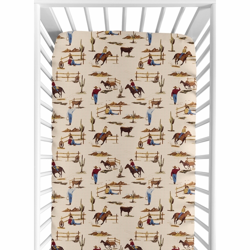 Wild West Collection Jersey Knit Crib Sheet