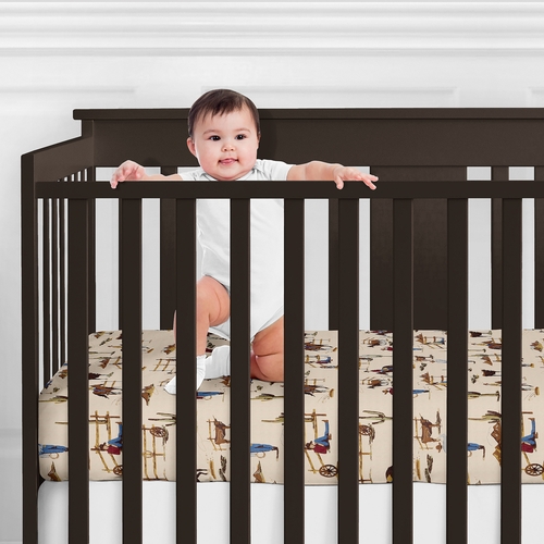 Wild West Collection Jersey Knit Crib Sheet - alt image 1