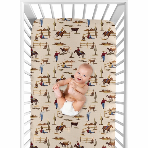 Wild West Collection Jersey Knit Crib Sheet - alt image 3