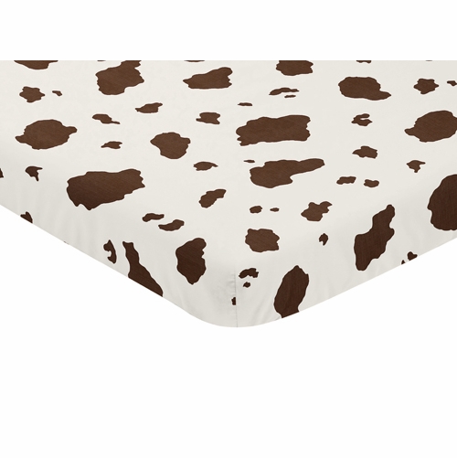Wild West Collection Mini Crib Sheet - Cow Print