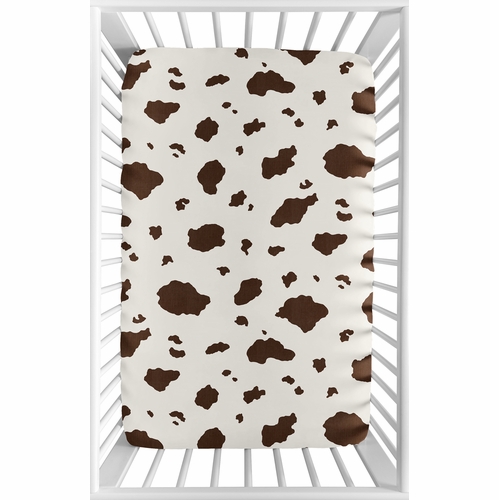 Wild West Collection Mini Crib Sheet - Cow Print - alt image 1