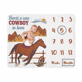 Wild West Collection Monthly Milestone Baby Blanket