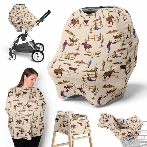 Wild West Collection Multi Use Baby Car Seat and Nursing Cover