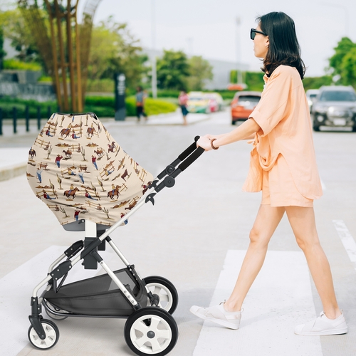 Wild West Collection Multi Use Baby Car Seat and Nursing Cover - alt image 2