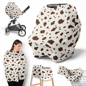 Wild West Collection Multi Use Baby Car Seat and Nursing Cover - Cow Print