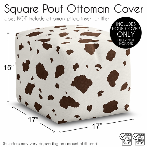 Wild West Collection Ottoman Pouf Cover - Cow Print - alt image 5