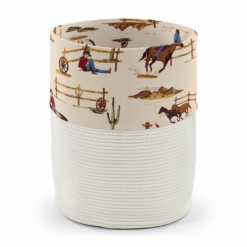 Wild West Collection Woven Laundry Rope Basket Hamper with Liner