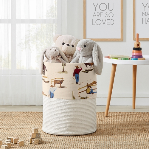 Wild West Collection Woven Laundry Rope Basket Hamper with Liner - alt image 2
